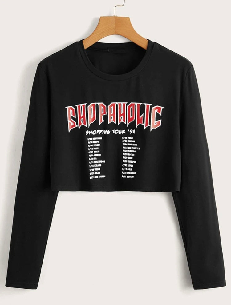 Shopaholic Cropped Tee