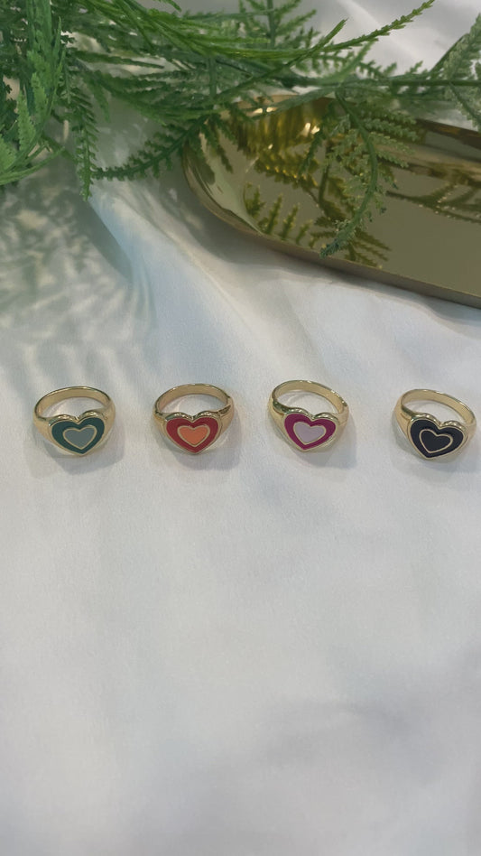 4pcs Heart Rings